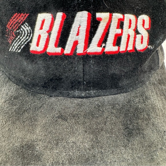 Vintage NBA Blazers SnapBack Hat Cap Suede Leather Universal Industries - Picture 2 of 10